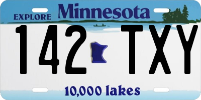 MN license plate 142TXY