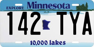 MN license plate 142TYA