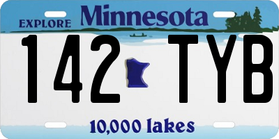 MN license plate 142TYB