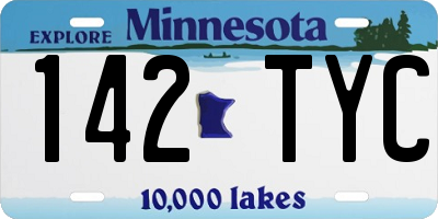 MN license plate 142TYC