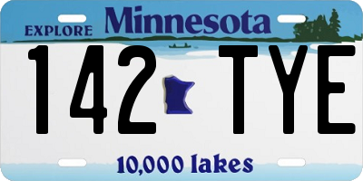 MN license plate 142TYE