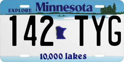 MN license plate 142TYG