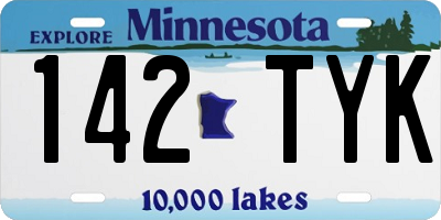 MN license plate 142TYK
