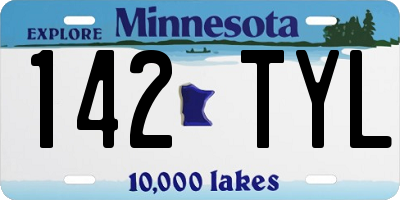 MN license plate 142TYL