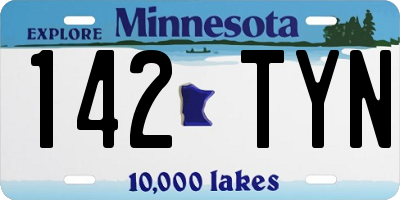 MN license plate 142TYN