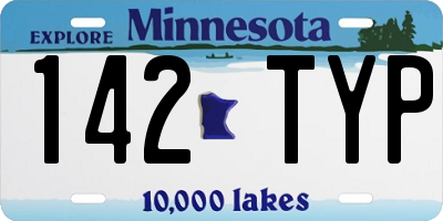 MN license plate 142TYP