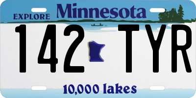 MN license plate 142TYR