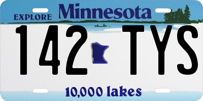 MN license plate 142TYS