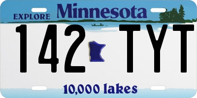 MN license plate 142TYT