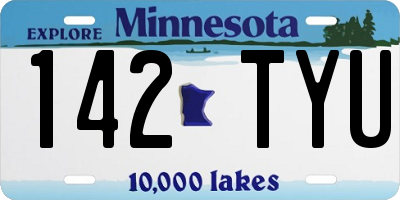 MN license plate 142TYU