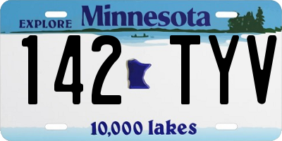 MN license plate 142TYV