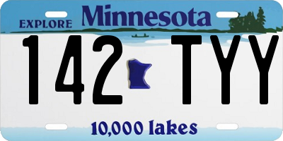 MN license plate 142TYY