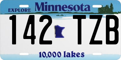 MN license plate 142TZB