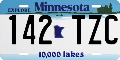 MN license plate 142TZC