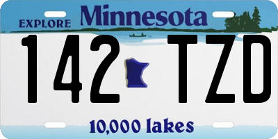 MN license plate 142TZD
