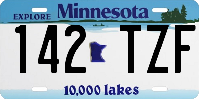 MN license plate 142TZF