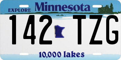 MN license plate 142TZG