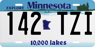 MN license plate 142TZI