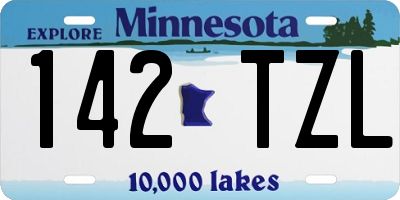 MN license plate 142TZL