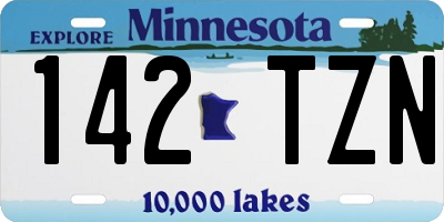 MN license plate 142TZN