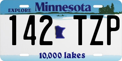MN license plate 142TZP