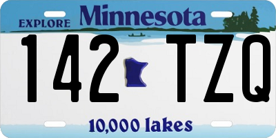 MN license plate 142TZQ