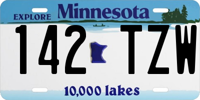 MN license plate 142TZW