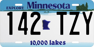 MN license plate 142TZY