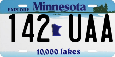 MN license plate 142UAA