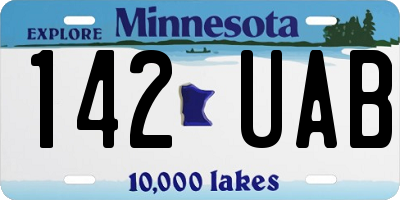 MN license plate 142UAB