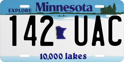 MN license plate 142UAC