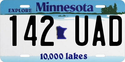 MN license plate 142UAD
