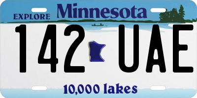 MN license plate 142UAE