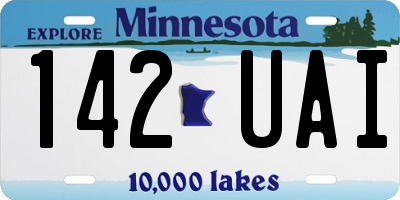 MN license plate 142UAI