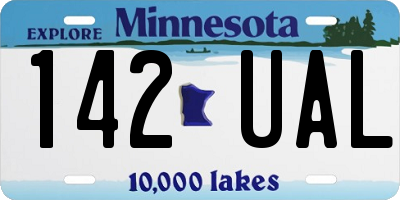 MN license plate 142UAL