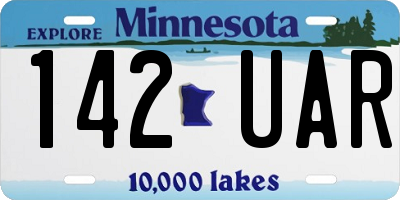 MN license plate 142UAR