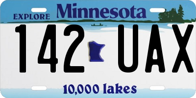 MN license plate 142UAX