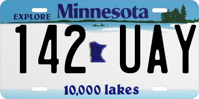 MN license plate 142UAY