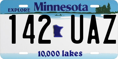 MN license plate 142UAZ
