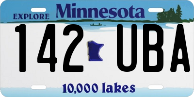 MN license plate 142UBA