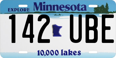 MN license plate 142UBE
