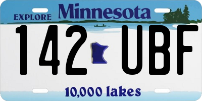 MN license plate 142UBF