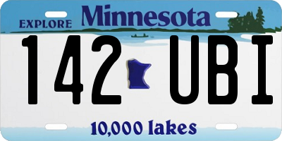 MN license plate 142UBI