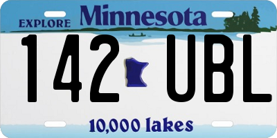 MN license plate 142UBL
