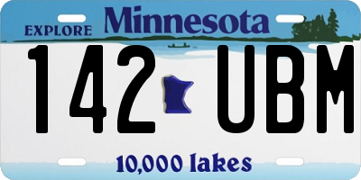 MN license plate 142UBM