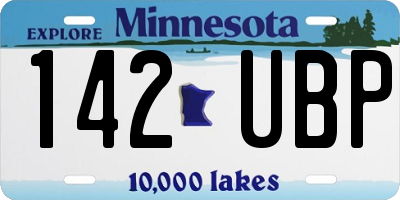 MN license plate 142UBP