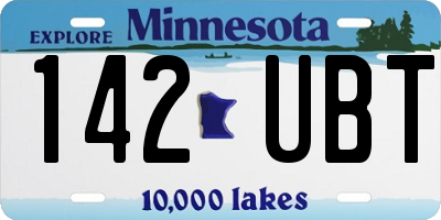 MN license plate 142UBT