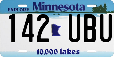 MN license plate 142UBU