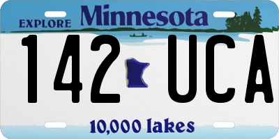 MN license plate 142UCA