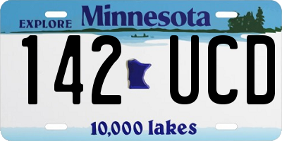 MN license plate 142UCD